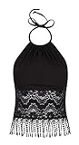 Wear we Wander Neckholder-Oberteil für Damen, ethisch verantwortungsvolle Herstellung - Small - Medium - Schwarz