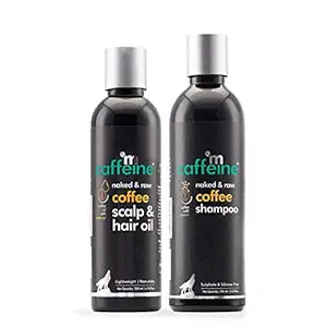 mCaffeine Must-have Coffee Hair Care Kit for Hair Fall Control & Hair Growth | Shampoo, Hair Oil | All Hair Types | Sulphate, Silicone & Mineral Oil Free