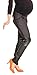 Zeta Ville Pregnancy Maternity Denim Trousers Pants Black Eco Leather Panels 070 (UK 16/18, Denim Black)