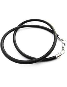 Kautschukhalsband 3mm, Halskette, Kautschukband mit rostfreiem Karabinerverschluß aus Edelstahl, KHB 003, in versch.Längen...