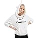 Price comparison product image Unicorn Hoodies for Girls,Women Autumn Winter Long Pullover Long Sleeve Tops (XL, White)