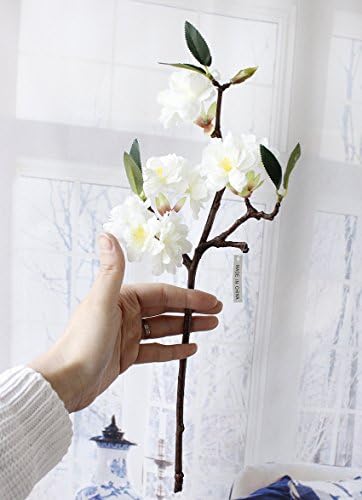 JIALE3536 Artificial Flowers 1Pc Mini Vivid Artificial Flower Cherry Blossom Sakura Double Petals Handmade For Wedding Party New Year Decorative 4 Colours,White Purple