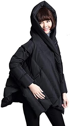women's medium length down jacket hooded coats button thickened lightweight outwear warm parkas . black . s