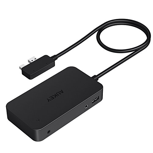 AUKEY Surface Dock Hub mit Dual USB 3.0 Ports, USB 2.0 Port, Audio Output, DisplayPort, HDMI Output und RJ45 Gigabit Ethernet Power Adapter für Microsoft Surface 3, Surface Pro 4 - 2