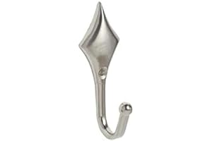 NEW EDGE BLINDS Pair Of Metal Tieback Hooks For Curtains (Satin Silver (Diamond))