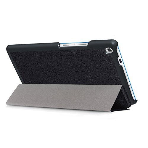 Lenovo Tab3 7 Plus Hülle – Ultra Dünn und Leicht PU Leder Schutzhülle mit Standfunktion für Lenovo Tab3 7 Plus 7.0 Zoll Tablet 2016 Release, Schwarz (Nicht für Lenovo Tab3 7 Tablet) - 7
