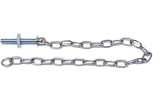 Merriway BH02583 Link Type Basin Chain, 300mm (12 inch) with S Hook and Stay - Chrome Plated