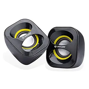 Lapcare LUS-040 3 Watt 2.0 Channel USB Multimedia Speaker (Yellow, Black)
