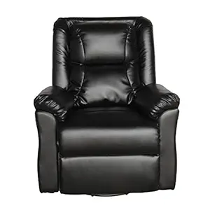 Woodness Accra 24060 Single Seater Manual Swivel and Rocker Recliner (Black)