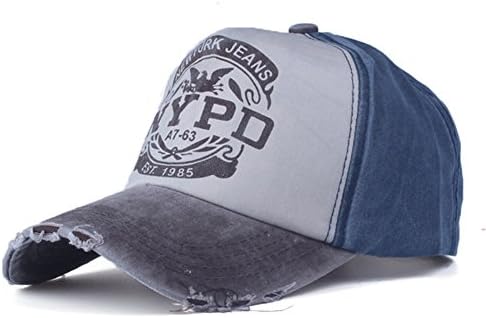 Fortan Unisex Baseball Cap Cotton Motorcycle Cap Edge Grinding Do Old Hat (Coffee + Navy Blue )