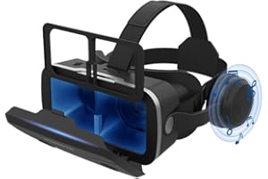 VR SHINECON Lunettes de réalité virtuelle pour téléphone portable - Protection des yeux 3D - Lunettes de réalité virtuelle HD - Lentilles bleues - Casque VR pour iPhone Samsung Android 4,7-7,2"
