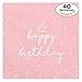 Produktbild iFancy Servietten Happy Birthday mit Prinzessinnen-Krone in Zartrosa (40 Stück) 33x33cm dreilagig - perfekt für eine schöne Geburtstags-Party - Papierservietten