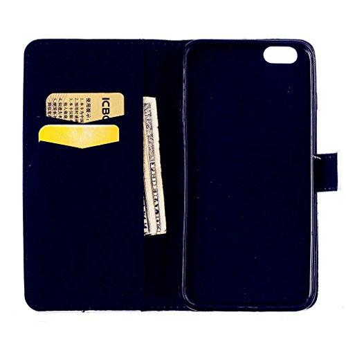 MUTOUREN für iphone 6 6S (4.7 Zoll) Hülle Schutzhülle PU Leder Bookstyle Handyhülle Brieftasche Wallet Schale Portemonnaie Klapphülle mit Standfunktion Taschen kratzfeste Stoßfest Magnetic Snap Bumper Schale – Schwarz Feder + Stylus Touch Pen - 6