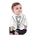 ZOEREA Baby Boys Gentlemen Romper Jumpsuit Wedding Suits Tuxedo Baptism 2pcs