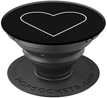 PopSockets Expanding Stand and Grip for Smartphones and Tablets - White Heart Black