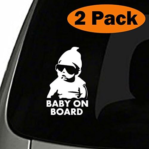 TOTOMO #ALI-019 (Set of 2) Baby on Board Sticker Decal Safety Caution Sign for Car Windows - Carlos from The Hangover funny decal bumper stickers