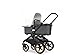 Produktbild Bugaboo Fox komplett Schwarz/grey melange/himmelblau - Griffe braun, Radkappen Wood