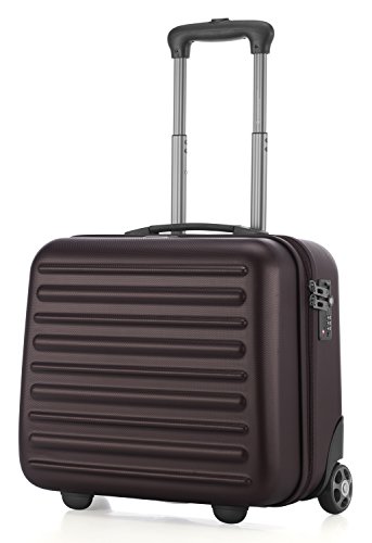 Preisvergleich Produktbild HAUPTSTADTKOFFER - Tegel - Pilotentrolley Hartschalenkoffer Koffer Handgepäck Trolley Rollkoffer, TSA, 38 cm, 32 Liter, Dunkelbraun