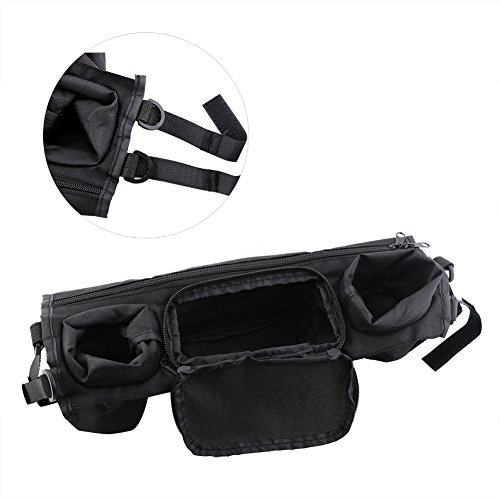 Vicloon Kinderwagen Taschen Organizer Getränkehalter Flaschenhalter Aufbewahrungstasche Schwarz - 4