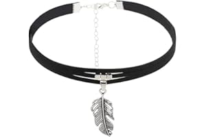 JUSTUSNX Gargantilla con colgante de cuerno de media luna gótico negro, accesorios de Halloween para mujeres y niñas