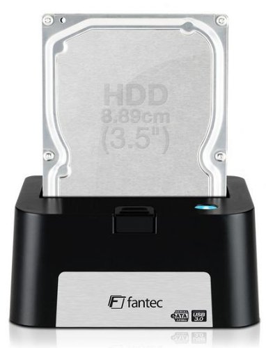 FANTEC MR-U3e Dockingstation (für 6,35 cm (2,5 Zoll) und 8,89 cm (3,5 Zoll) SATA I/II/III Festplatten und SSDs, USB 3.0 SUPERSPEED und eSATA Anschluss, inkl. Backup Software) schwarz