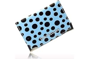 Lizzy PU Leather Travel Card | Plain & Polka Dot Unisex Credit Card ID Card Bus & Rail Pass Bank Oyster Pocket Wallet Case Holders (Sky Blue)