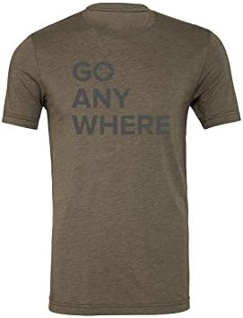Fugoo Apparel Unisex Go Anywhere Print T-Shirt - Olive Green, Small - Round Neck, Short Sleeves