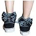 Produktbild Damen Socken FORH Elegante Schmetterling Bow Frauen Fischnetz Knöchel Mesh Lace Hohe Socken Fisch Net kurze Socken Sommer Komfort Freizeitsocken Tennissocken (One Size, Schwarz B)