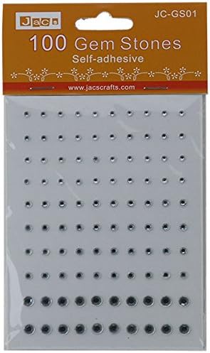 100 Self adhesive Gem Stones - Silver x 6 Packs