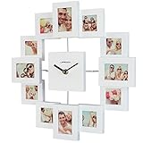 Jago Wanduhr mit 12 Bilderrahmen in 3 verschiedenen Farben mit 3D-Effekt