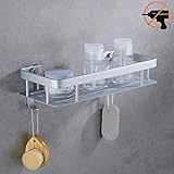 【Keine Bohrung Erforderlich】Das Regal wird mit kraftvollem Kleber befestigt, wodurch die Wände nicht beschädigt werden. Tragfähigkeit bis zu 100 kg. Einfache Montage und Demontage wie ein Kinderspiel