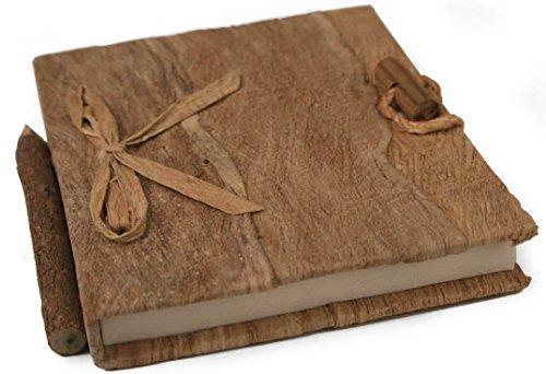 Bark Notizbuch handgefertigt Natur Small, blanko Seiten (17cm x 13cm x 2cm)