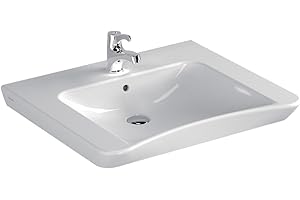 VITRA Lavabo S2 PMR 65cm blanc, 1 trou percé pour robinetterie avec trop plein réf 5291B0030001