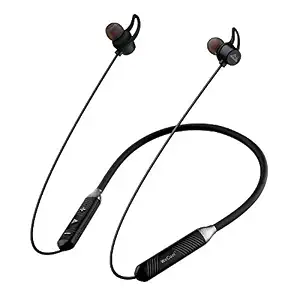 WeCool N1 Bluetooth Headphones with Dynamic Drivers for Immersive Music Experience, IPX5 Sweatproof, 12 Hours Playtime, Flexible Neckband Earphones (Black)