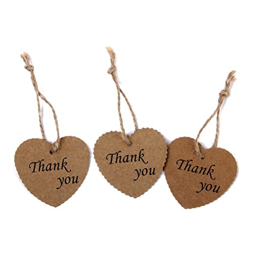 ULTNICE 100pcs Herz Lable Karte Tag überbacken Kraft Papier Tag Hochzeit Geburtstag Party Deko - 3