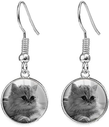 Earrings Persian Cat Silver Plated Costume Jewellery Ideal Birthday Gift C345