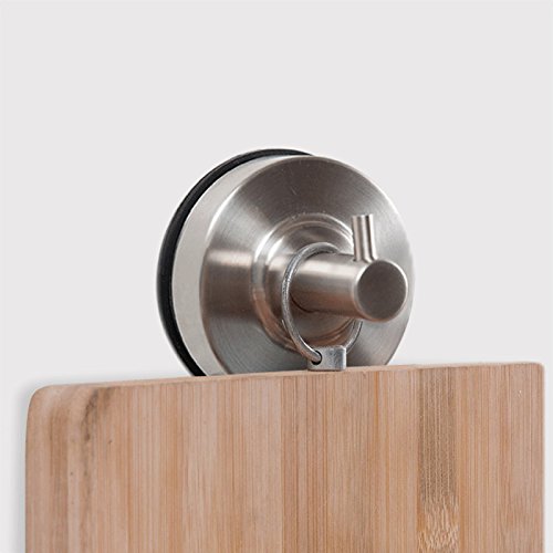 KES SUS 304 Edelstahl Saugnapf Haken Einzelne MantelHaken Abnehmbare Bad Dusche Handtuch Haken Küche WAlle Haken Strong und Heavy Duty Zeitgenössischen Stil, Gebürstet 2 Pcs, A6260-P2 - 3