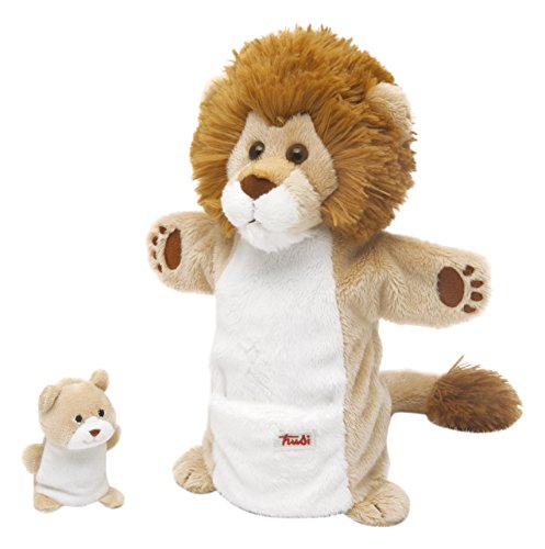 Preisvergleich Produktbild Trudi 29987 - Handpuppe Löwe mit Baby, Plüsch, 28 cm, beige