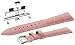 Produktbild OKCS Echt Leder Armband für Apple Watch 42 mm Series 1, Series 2, Series 3, Edition Krokodil Kroko Erstatzband Luxus + Connector silber Uhrenband Adapter Uhrenadapter Strap Metallschließe Rosa
