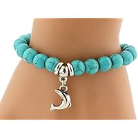 Selia Damen Armrband Silber türkis Delphin stylisch Delphin Geschenk Modeschmuck handgemacht moderner schmuck