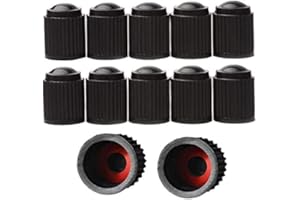 Harlington Group 10 Pcs Dust Caps Tyre Cap Valve Plastic Car Stem Dust Cover With Seal Ring For Cars, Bikes, Bicycle, Trucks, Motorbike 10 Pack Red O Ring