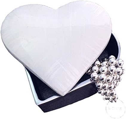 Solo Artisan Large Heart Shaped Trinket Box Jewellery Organiser, Ivory