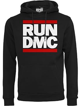 Mister Tee Herren Kapuzenpullover Run DMC Logo Hoody - Sweater mit Kängurutasche (schwarz)