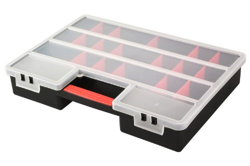 XL Sortimentskasten Organizer mit 21 variablen Einteilern und großem Stauraum von Kreher, Maße 46 x 32 x 8 cm - 2