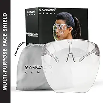 ARCADIO Armor - Multipurpose HD Clear Face Shield | Reusable | Anti-fog | Anti-Scratch | Protective Fashion Wear for Men, Women & Kids