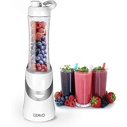 OZAVO Blender | Mini Blender Mixeur des Fruits | Mixer | 350 V | Blender à Smoothie et à Milk-shake | Couteaux en métal 2 fois | 600ml | pour Sport et Voyage | Avec Bouteille et Couvercle Sans BPA