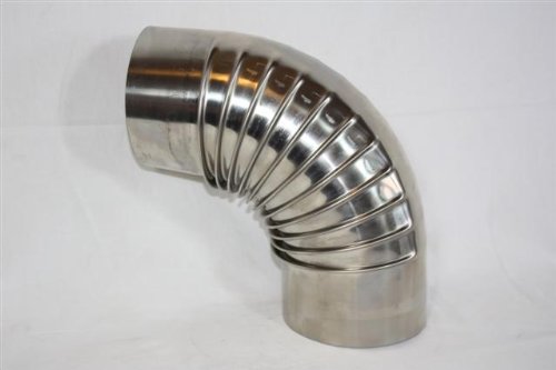 Rauchrohr Ofenrohr Edelstahl - Knie 90° o.T. 120 ø