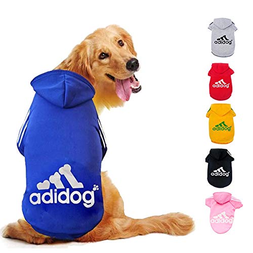 Ducomi Adidog - Sudadera con Capucha para Perros en Algodón Suave - Costuras Resistentes - Disponibles de XS a 8XL - Se envía Desde España (4XL, Azul)
