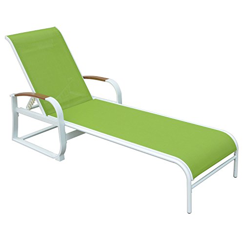 Liege Garten Gartenliege Sonnenliege Relaxliege Liegestühle Liegestuhl Grün Relax Sonnenbad Verstellbar Stahl XXL 217 x 57,5 x 33 cm - 3
