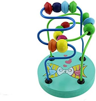 AllbuyMall Multicolor Wooden Bead Maze Kids Educationnal Activity Toy Wooden Bead Roller Coaster Wooden Toys for Baby &amp; Toddler Toys (Fish Pattern) Gift for Mother's Day